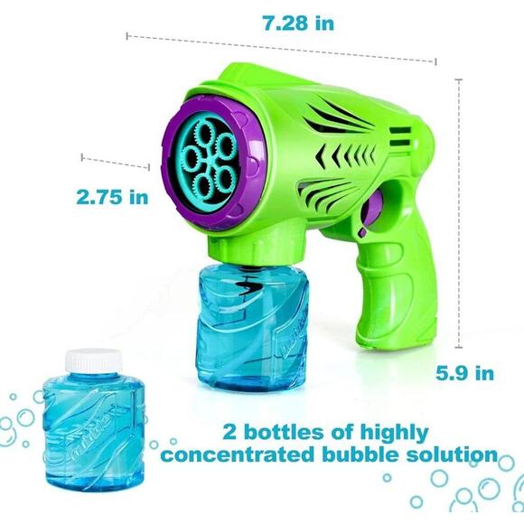 Automatic Bubble Gun with 2 Bottles Bubble Solutions for Kids Summer Toys - Picture 10 of 11